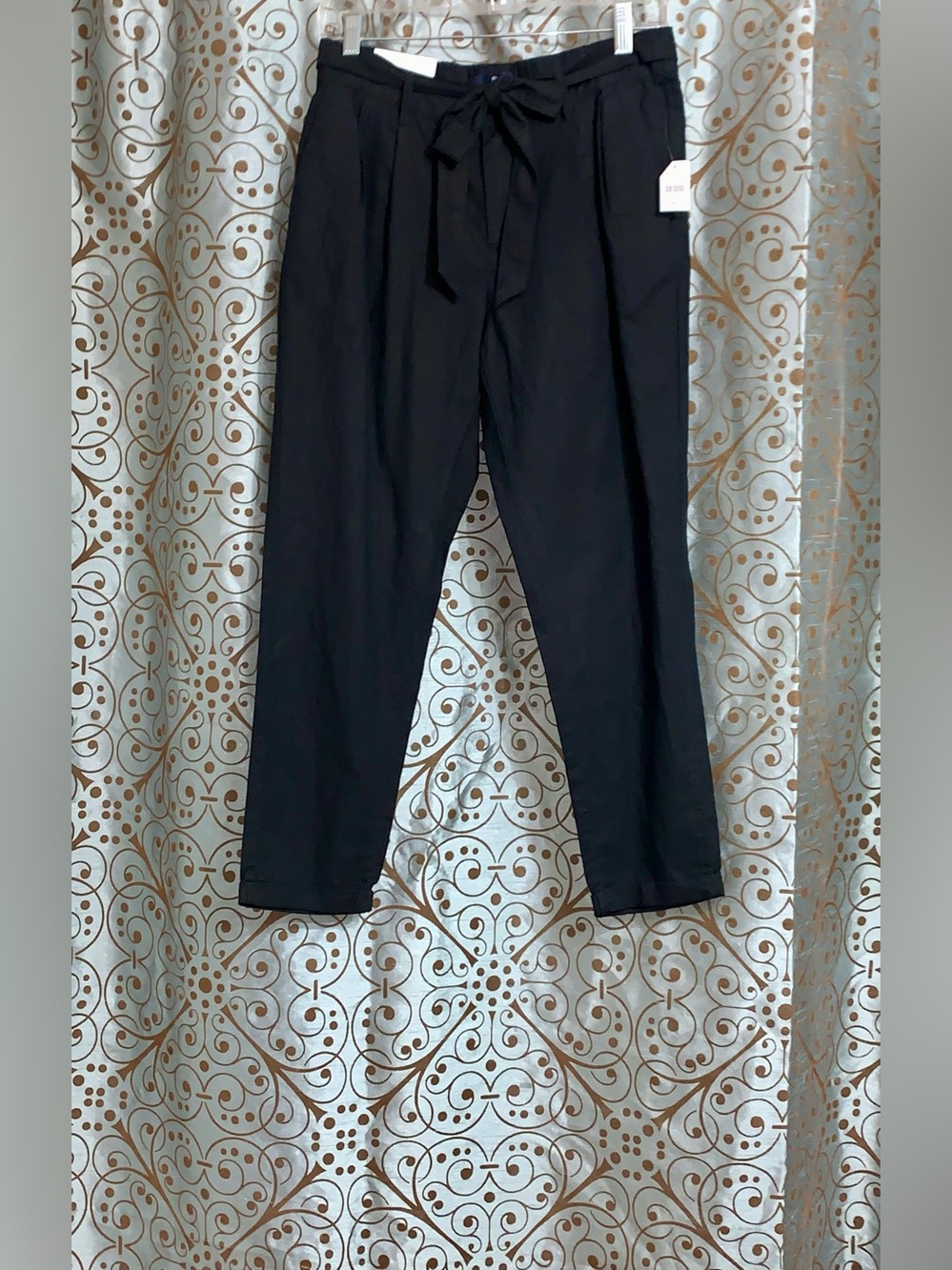 GAP Black Linen Tapered Pants•Small•NWT!